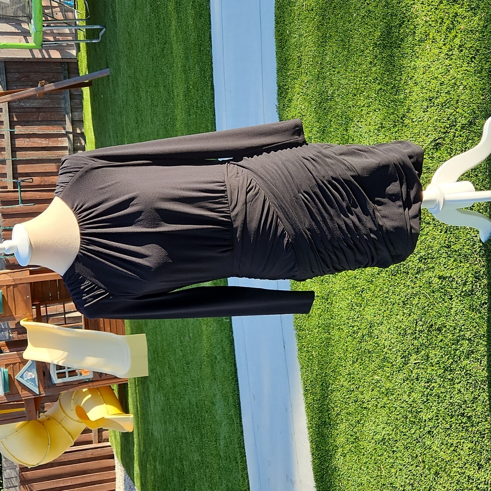 Zara Basic Black Long Sleeve Dress - Size Large